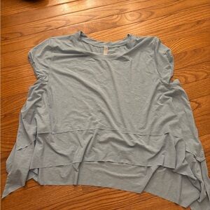 FP Movement by Free People Gray Blue Asymmetrical Sleeveless Top